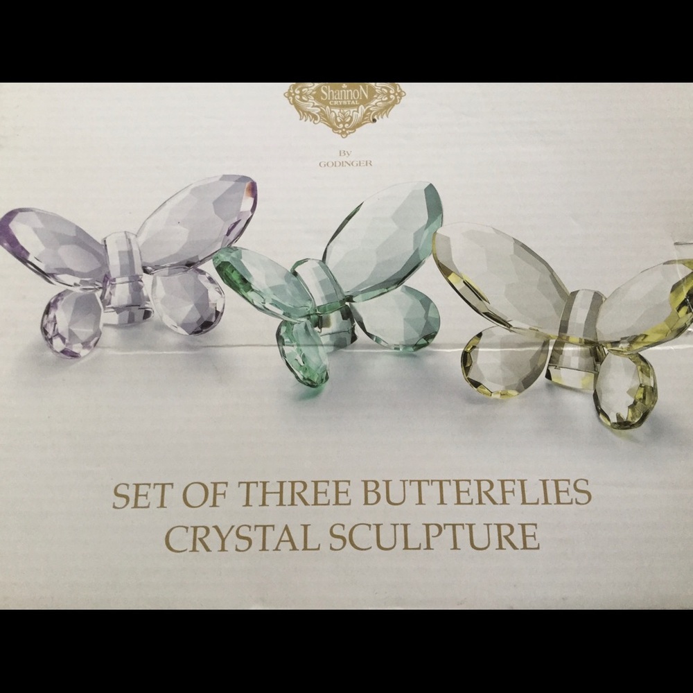 Shannon Designs Of Ireland  3 Crystal Butterflies